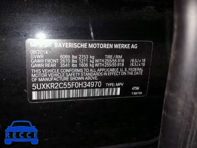 2015 BMW X5 5UXKR2C55F0H34970 image 9