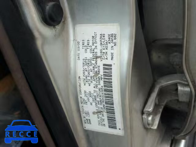 2000 TOYOTA 4RUNNER LI JT3GN87R8Y0163854 зображення 9