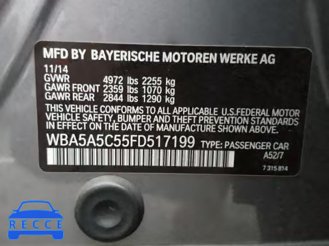 2015 BMW 528 WBA5A5C55FD517199 image 9