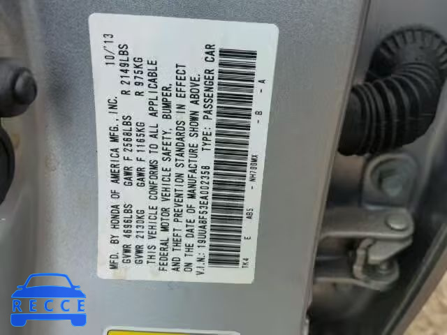 2014 ACURA TL 19UUA8F53EA002358 image 9