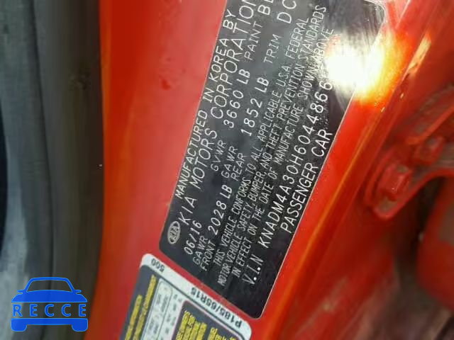 2017 KIA RIO KNADM4A30H6044866 image 9
