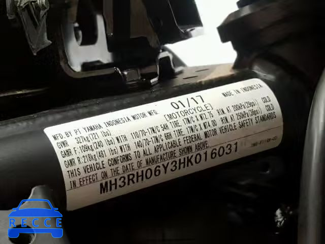 2017 YAMAHA YZFR3 MH3RH06Y3HK016031 image 9