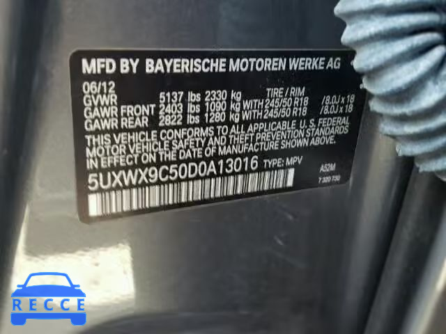 2013 BMW X3 5UXWX9C50D0A13016 image 9