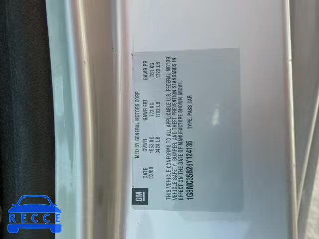 2008 SATURN SKY 1G8MC35B28Y124136 image 9