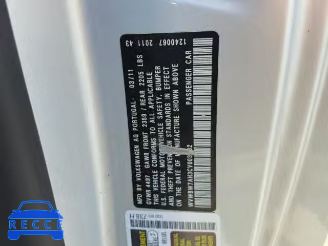 2012 VOLKSWAGEN EOS WVWBW7AH3CV003082 image 9