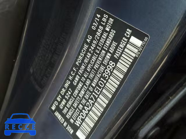 2014 PORSCHE PANAMERA WP0AA2A71EL013998 image 9