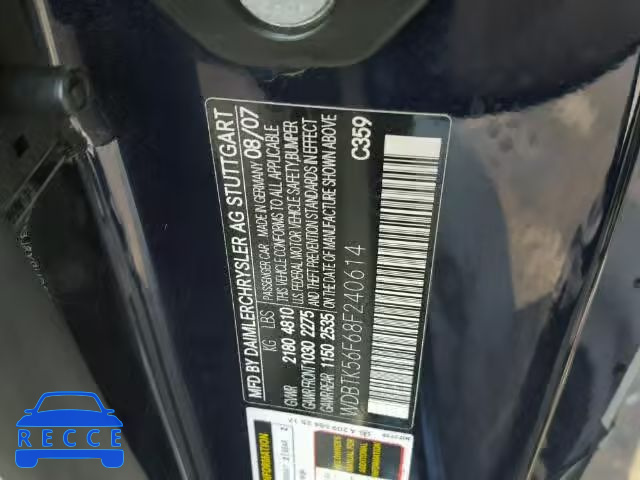 2008 MERCEDES-BENZ CLK WDBTK56F68F240614 image 9