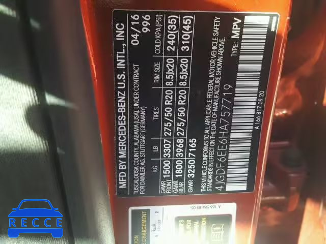 2017 MERCEDES-BENZ GLS 4JGDF6EE6HA757719 image 9