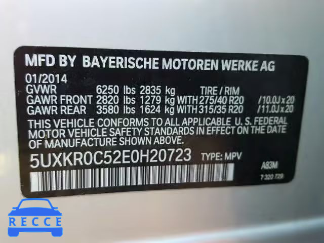 2014 BMW X5 5UXKR0C52E0H20723 image 9