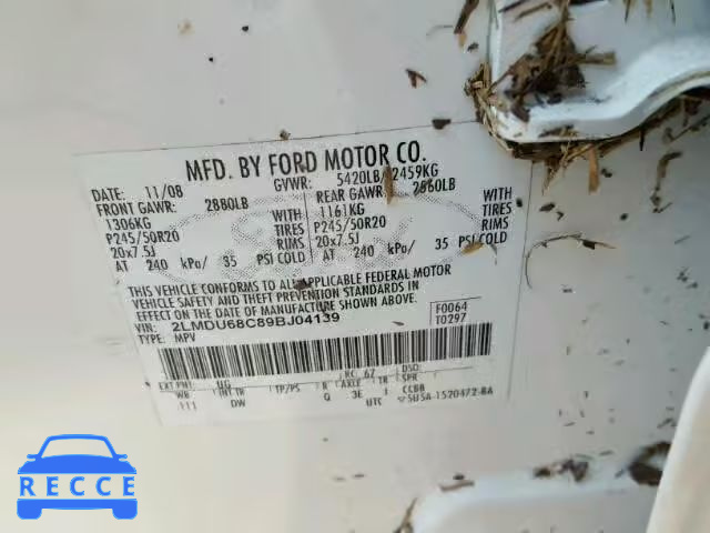 2009 LINCOLN MKX 2LMDU68C89BJ04139 image 9