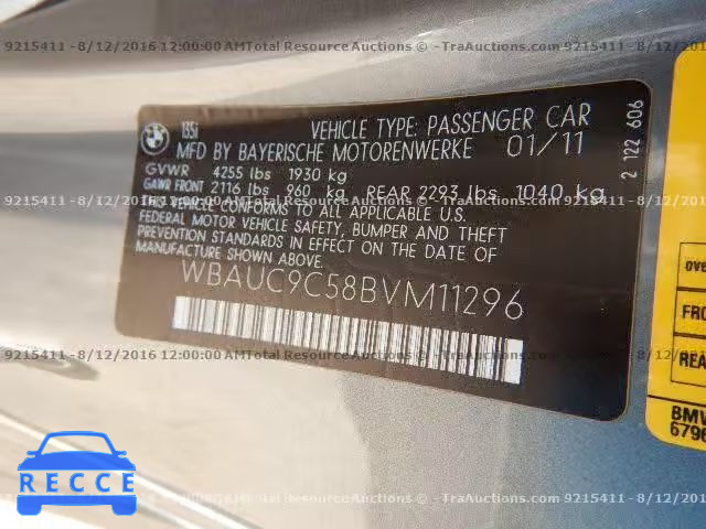 2011 BMW 135 WBAUC9C58BVM11296 зображення 11