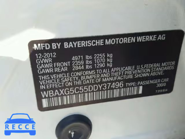 2013 BMW 528 WBAXG5C55DDY37496 зображення 9