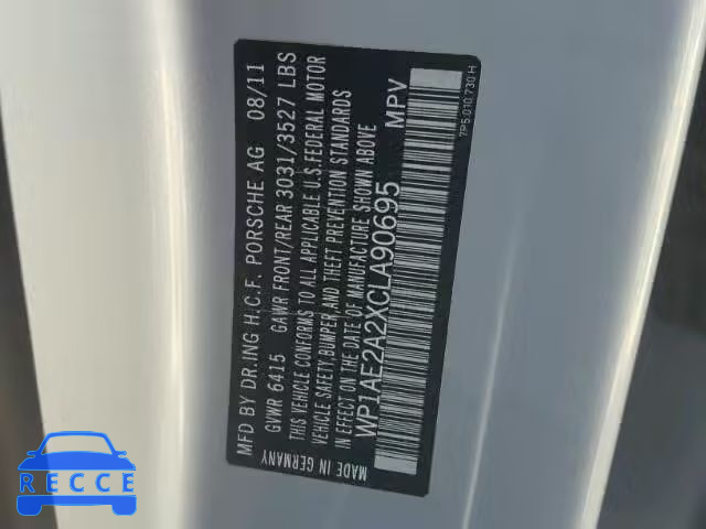 2012 PORSCHE CAYENNE WP1AE2A2XCLA90695 Bild 9