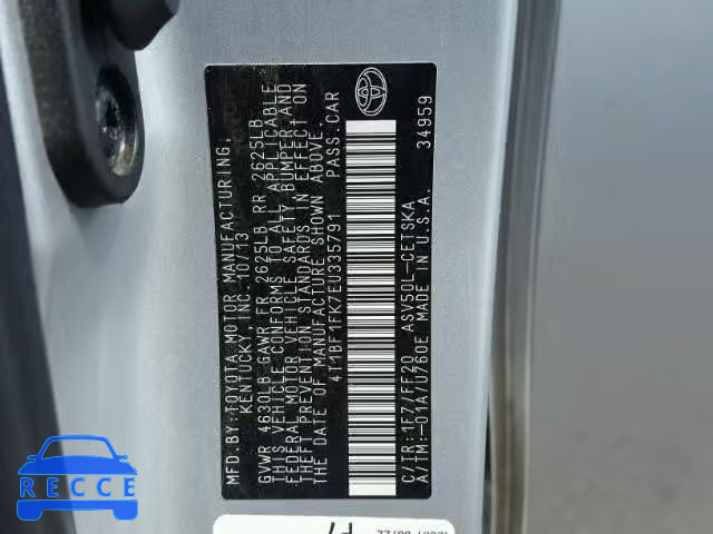 2014 TOYOTA CAMRY L 4T1BF1FK7EU335791 image 9