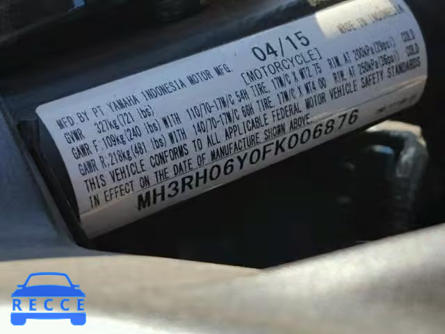 2015 YAMAHA YZFR3 MH3RH06Y0FK006876 image 9