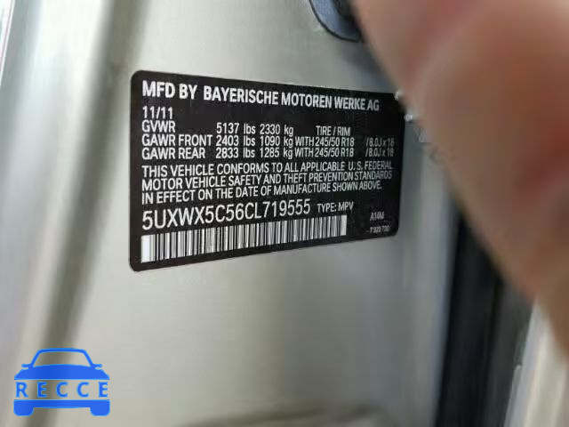 2012 BMW X3 5UXWX5C56CL719555 image 9