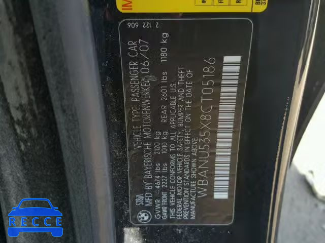 2008 BMW 528 I WBANU535X8CT05186 Bild 9