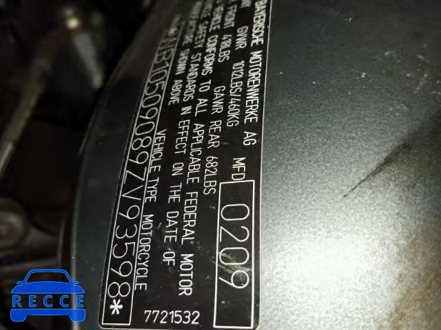 2009 BMW K1300 WB10509089ZV93598 зображення 9