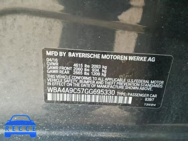 2016 BMW 428 WBA4A9C57GG695330 зображення 9