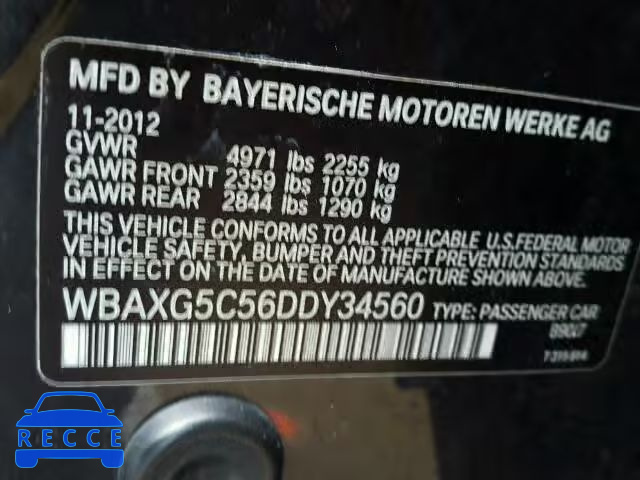 2013 BMW 528 WBAXG5C56DDY34560 image 9