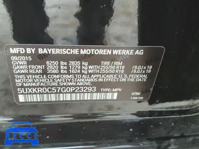 2016 BMW X5 5UXKR0C57G0P23293 image 9