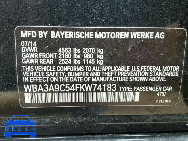 2015 BMW 335 WBA3A9C54FKW74183 image 9