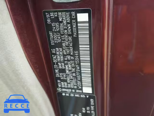 1998 MERCEDES-BENZ SL WDBFA67F9WF159446 Bild 9