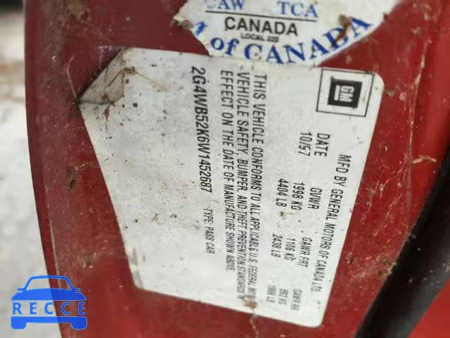 1998 BUICK REGAL 2G4WB52K6W1452687 Bild 9