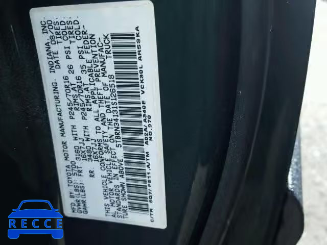 2001 TOYOTA TUNDRA ACC 5TBRN34131S126518 image 9