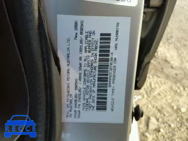 2002 MITSUBISHI DIAMANTE 6MMAP67P32T018814 image 9