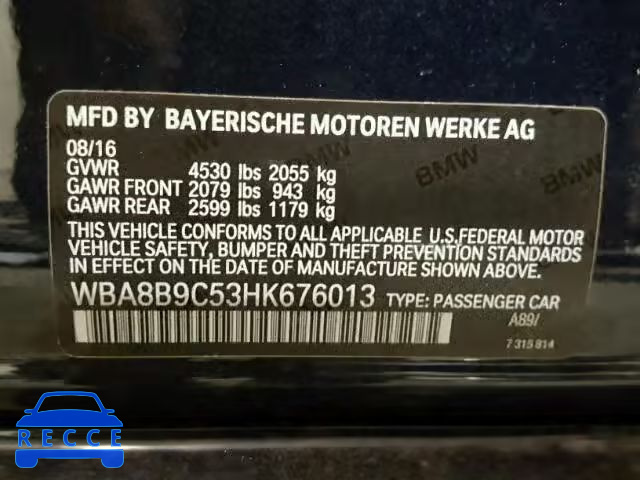 2017 BMW 330 WBA8B9C53HK676013 Bild 9