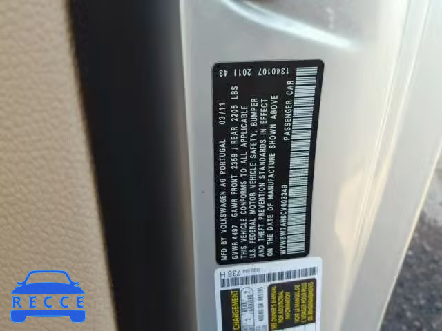 2012 VOLKSWAGEN EOS WVWBW7AH6CV003349 Bild 9