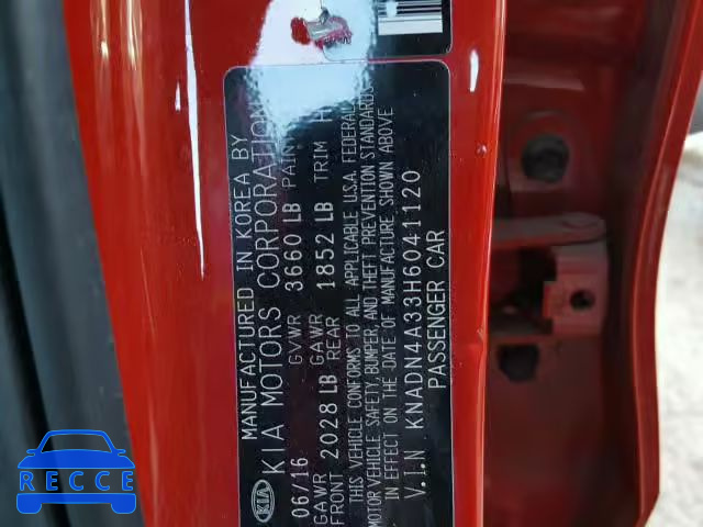 2017 KIA RIO KNADN4A33H6041120 image 9
