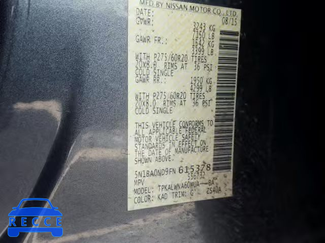 2015 NISSAN ARMADA 5N1BA0ND9FN615378 image 9