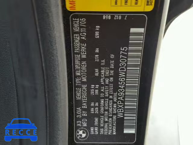 2006 BMW X3 WBXPA93456WD30775 image 9