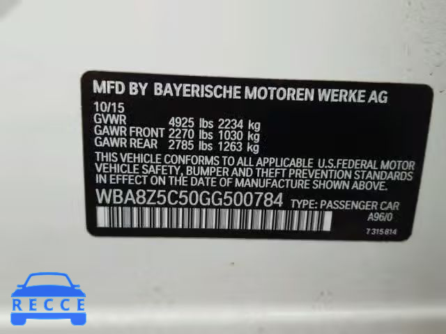 2016 BMW 328 WBA8Z5C50GG500784 зображення 9