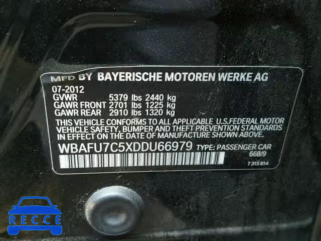 2013 BMW 535 WBAFU7C5XDDU66979 image 9