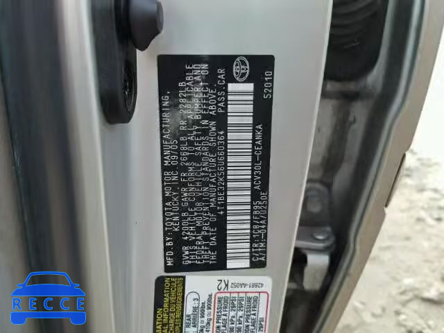 2006 TOYOTA CAMRY LE 4T1BE32K56U660364 image 9