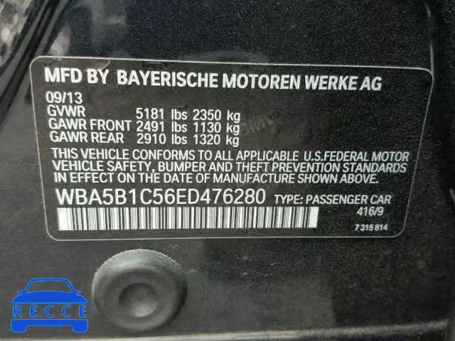 2014 BMW 535 WBA5B1C56ED476280 Bild 9