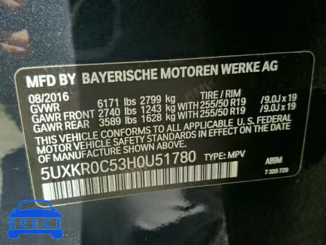2017 BMW X5 5UXKR0C53H0U51780 Bild 9