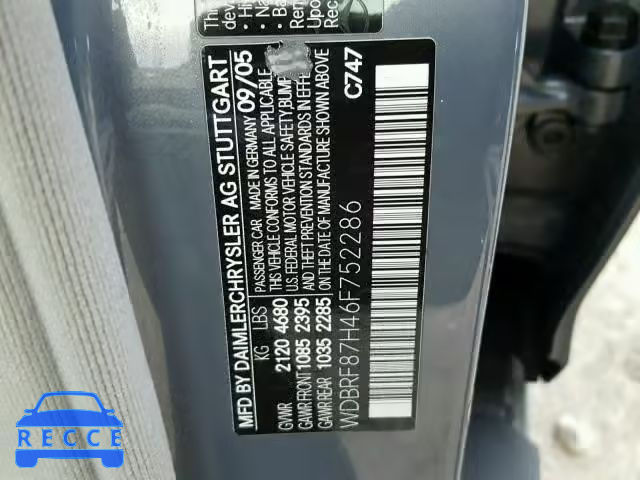2006 MERCEDES-BENZ C WDBRF87H46F752286 image 9