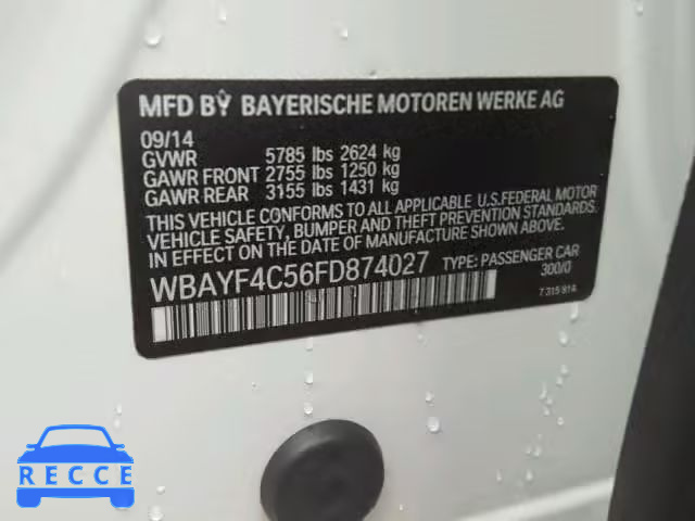 2015 BMW 740 WBAYF4C56FD874027 зображення 9