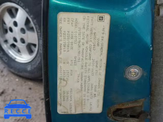 1994 GMC SIERRA 2GTEC19K2R1581753 Bild 9