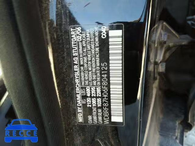 2006 MERCEDES-BENZ C WDBRF87H06F804125 image 9