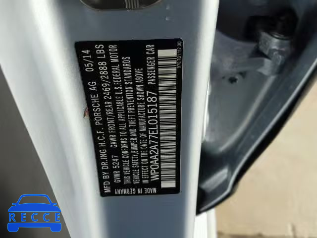 2014 PORSCHE PANAMERA WP0AA2A77EL015187 зображення 9