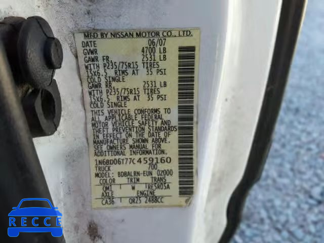 2007 NISSAN FRONTIER K 1N6BD06T77C459160 image 9