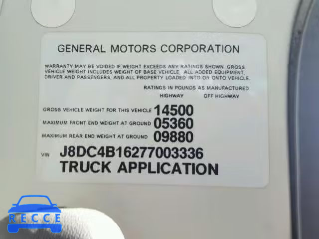 2007 GMC W4500 W450 J8DC4B16277003336 image 9