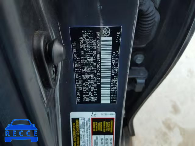 2012 TOYOTA CAMRY BASE 4T1BF1FK0CU530886 зображення 9