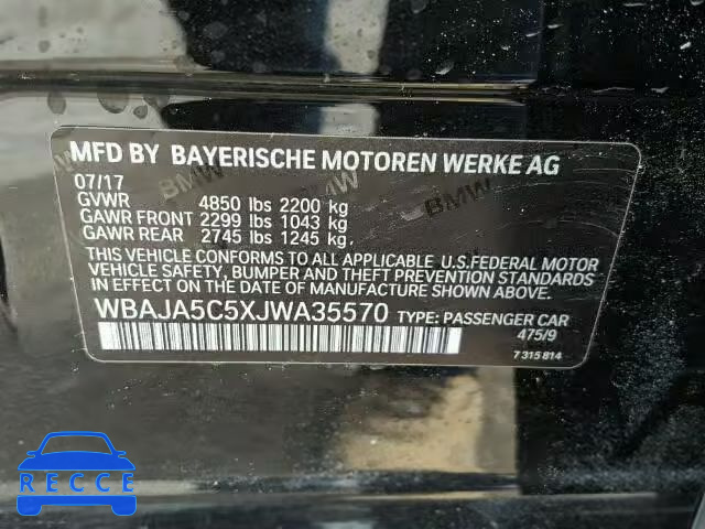 2018 BMW 530 WBAJA5C5XJWA35570 image 9