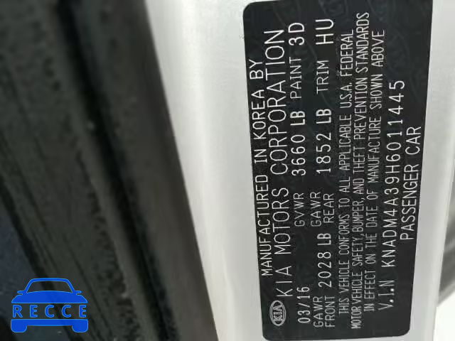 2017 KIA RIO KNADM4A39H6011445 image 9
